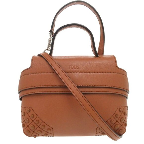 TOD'S Brown Leather Shoulder Bag - Picture 1 of 10